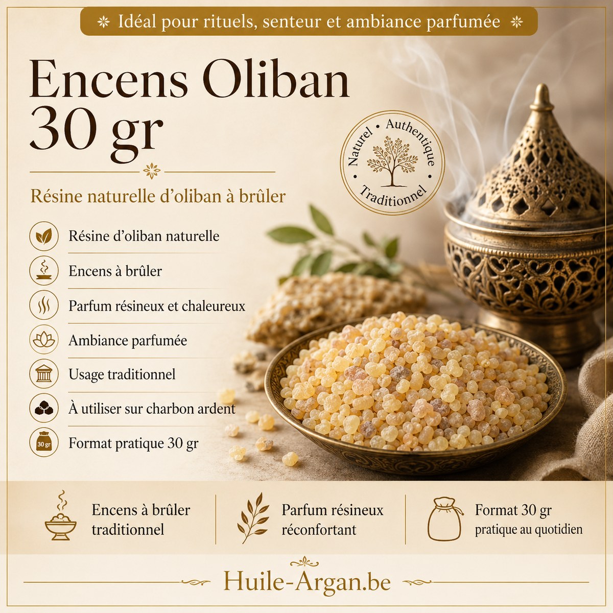 Oliban Dakar Pur Résine de Boswellia Naturelle & Encens
