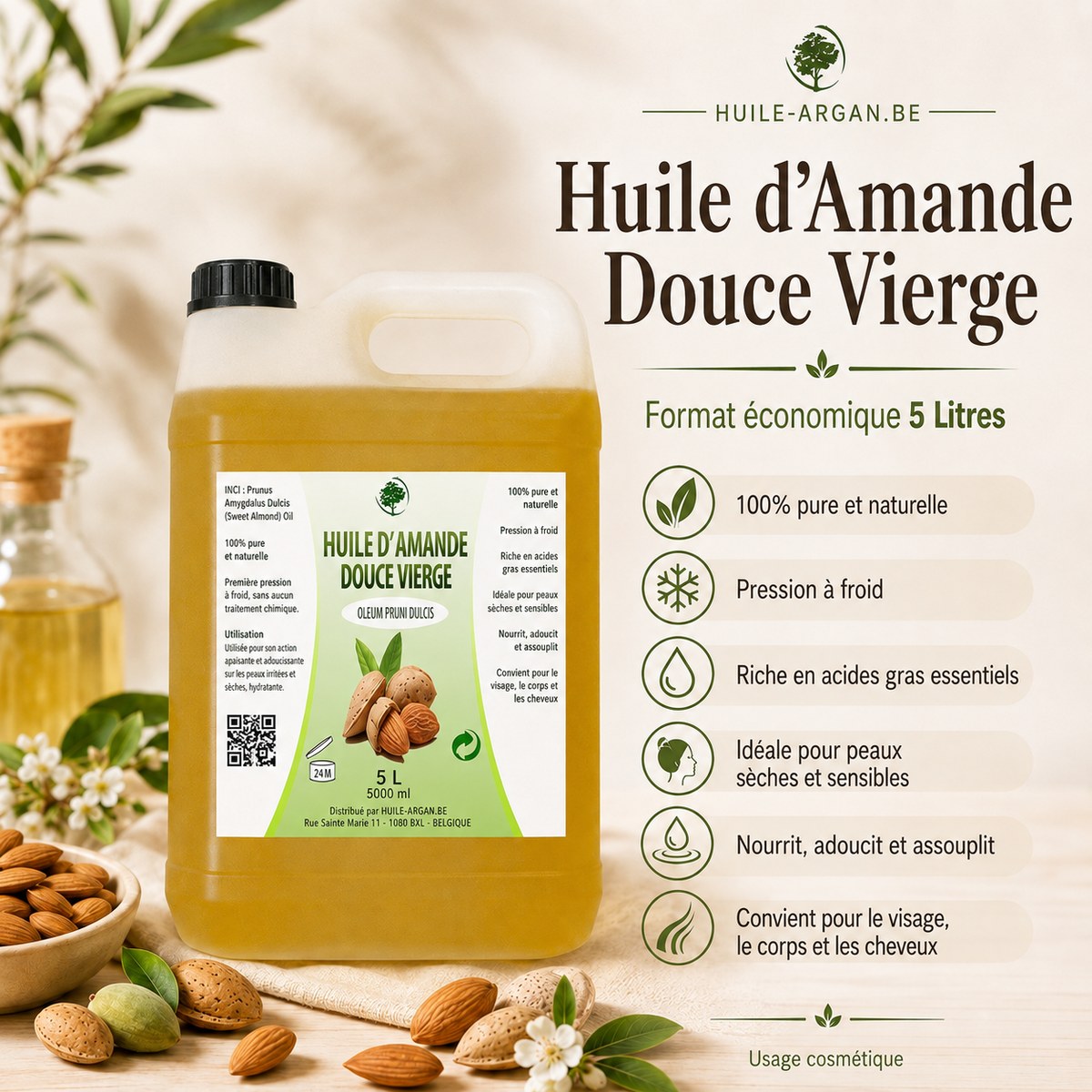 Organic Virgin Sweet Almond Vegetable Oil