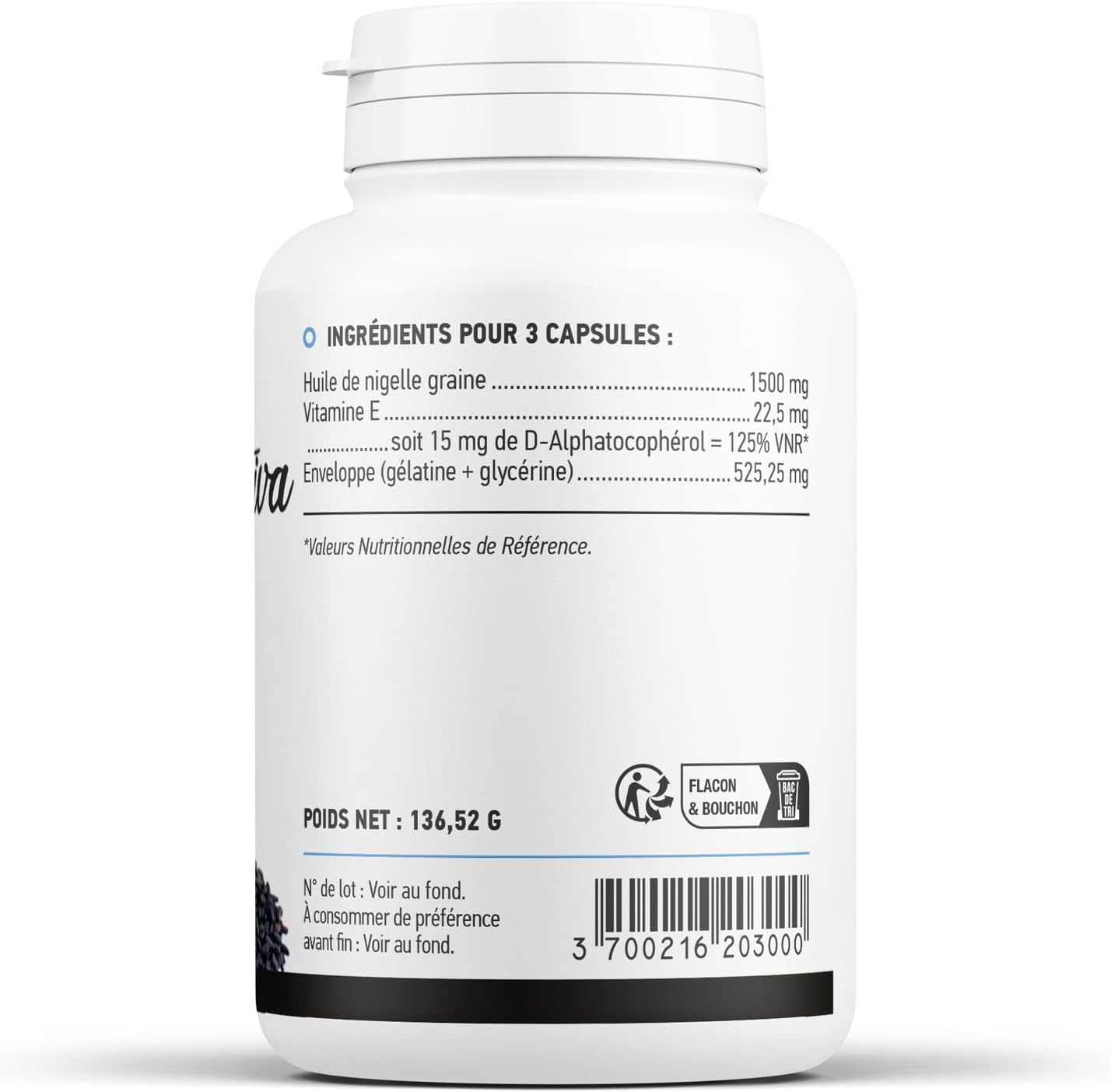 Capsules d’Huile de Nigelle 500 mg - 200 capsules