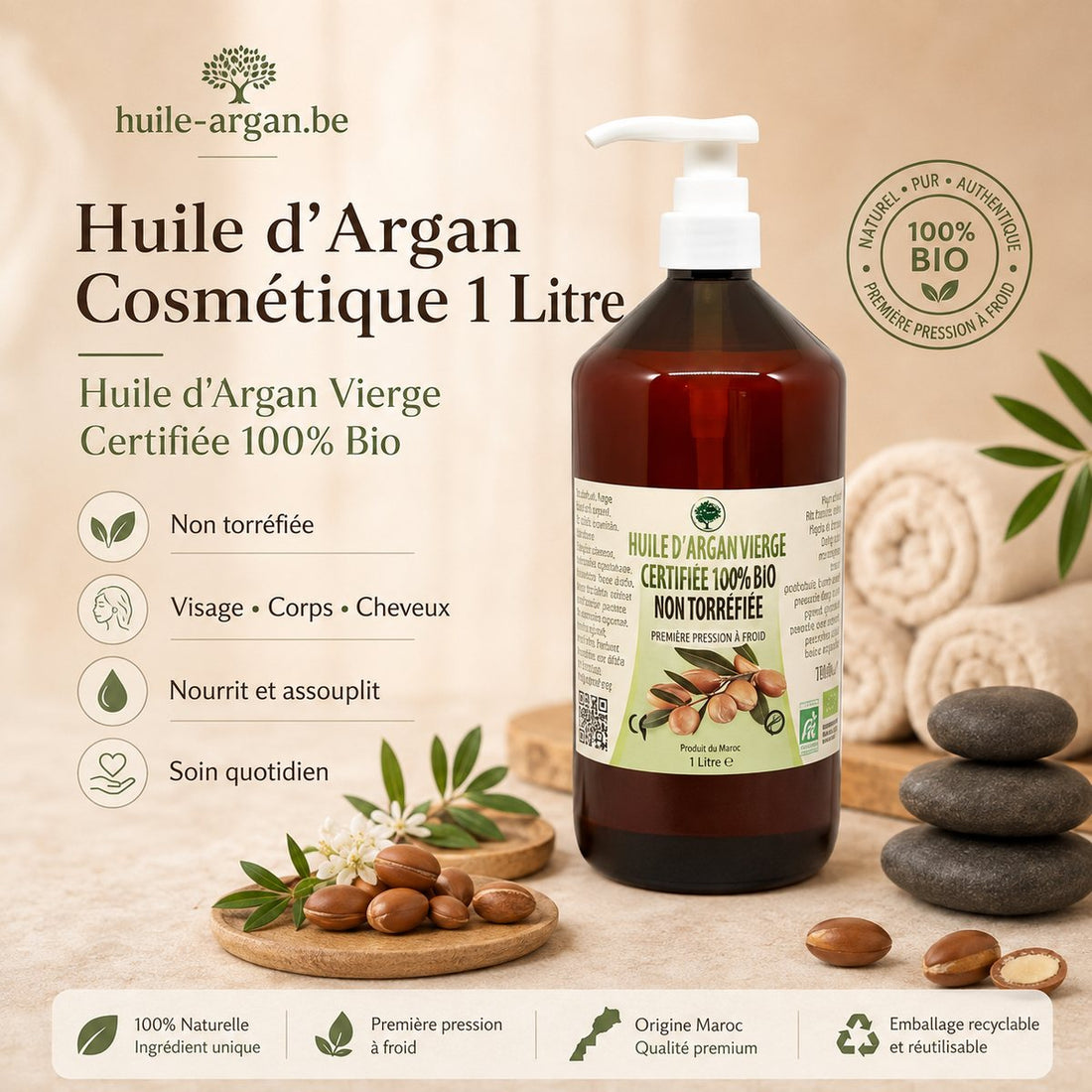 Huile d' Argan 100% Pure Cosmétique