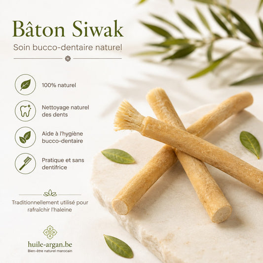 huile-argan.be Bâton de Miswak Naturel Siwak pour Dents  & Gencives