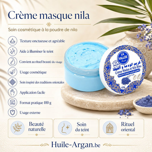 Crème Wadaa & Nila Bleu 100 g  Soin Unifiant pour le Teint