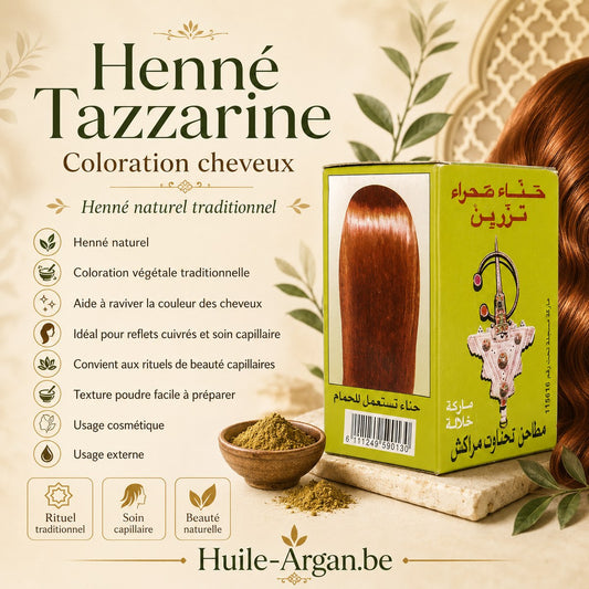 Henné Tazarine 100 g BAQ  Coloration Végétale & Tatouage Naturel