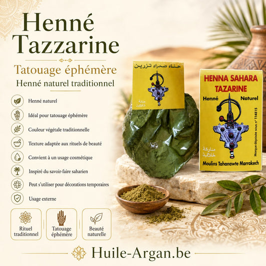 Henné Tazarine 100 g BAQ  Coloration Végétale & Tatouage Naturel
