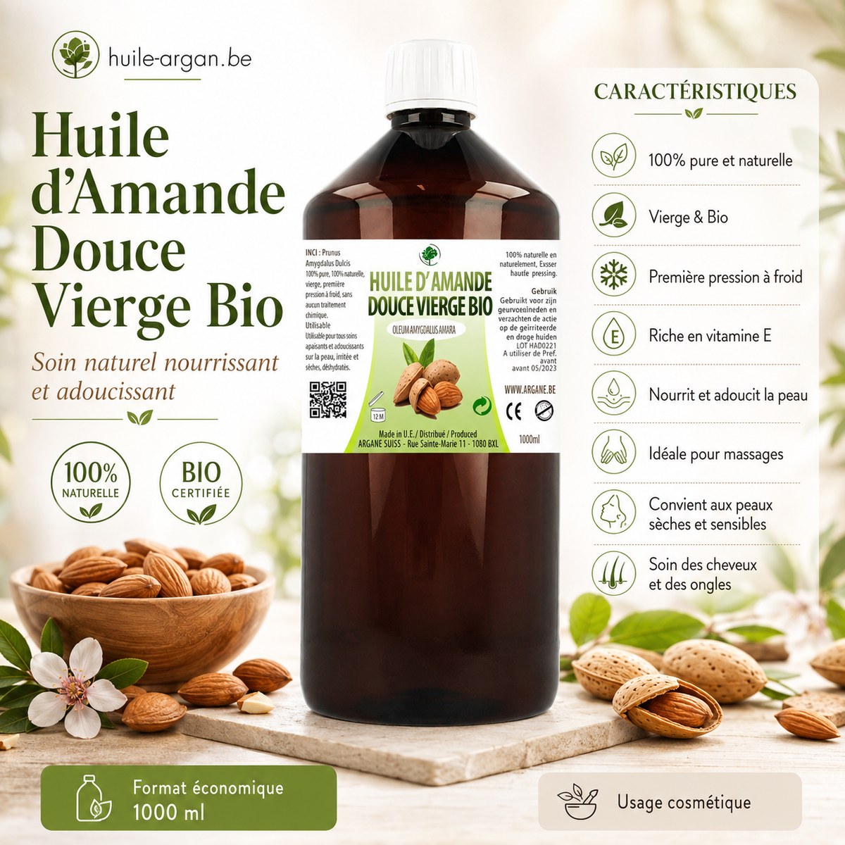 Organic Virgin Sweet Almond Vegetable Oil