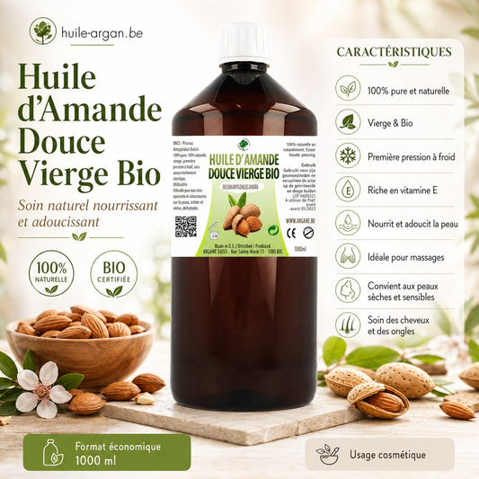 Huile Végétale d'Amande Douce Vierge Bio
