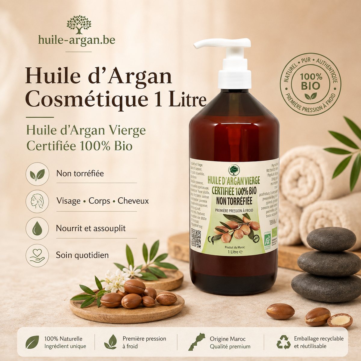 Huile d' Argan 100% Pure Cosmétique