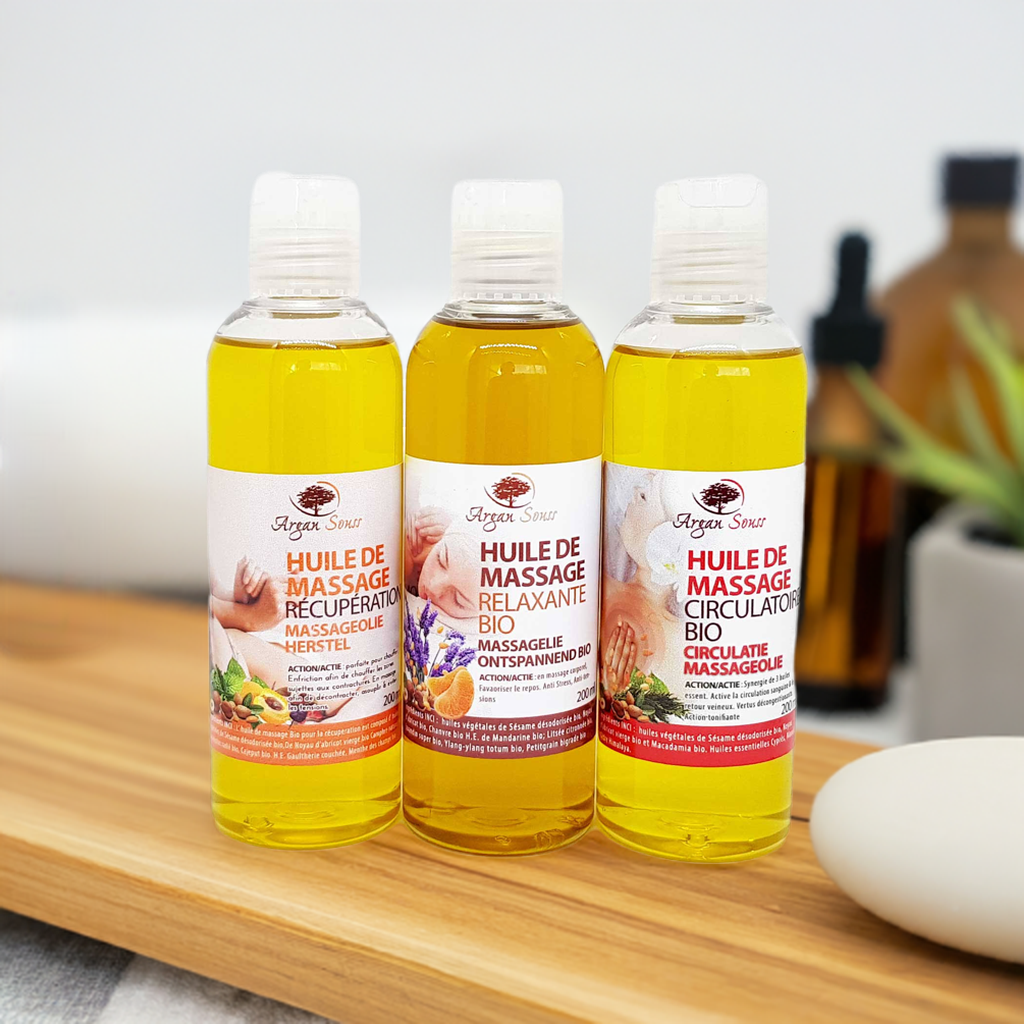 Huile de massage aux Huiles Essentielles Bio