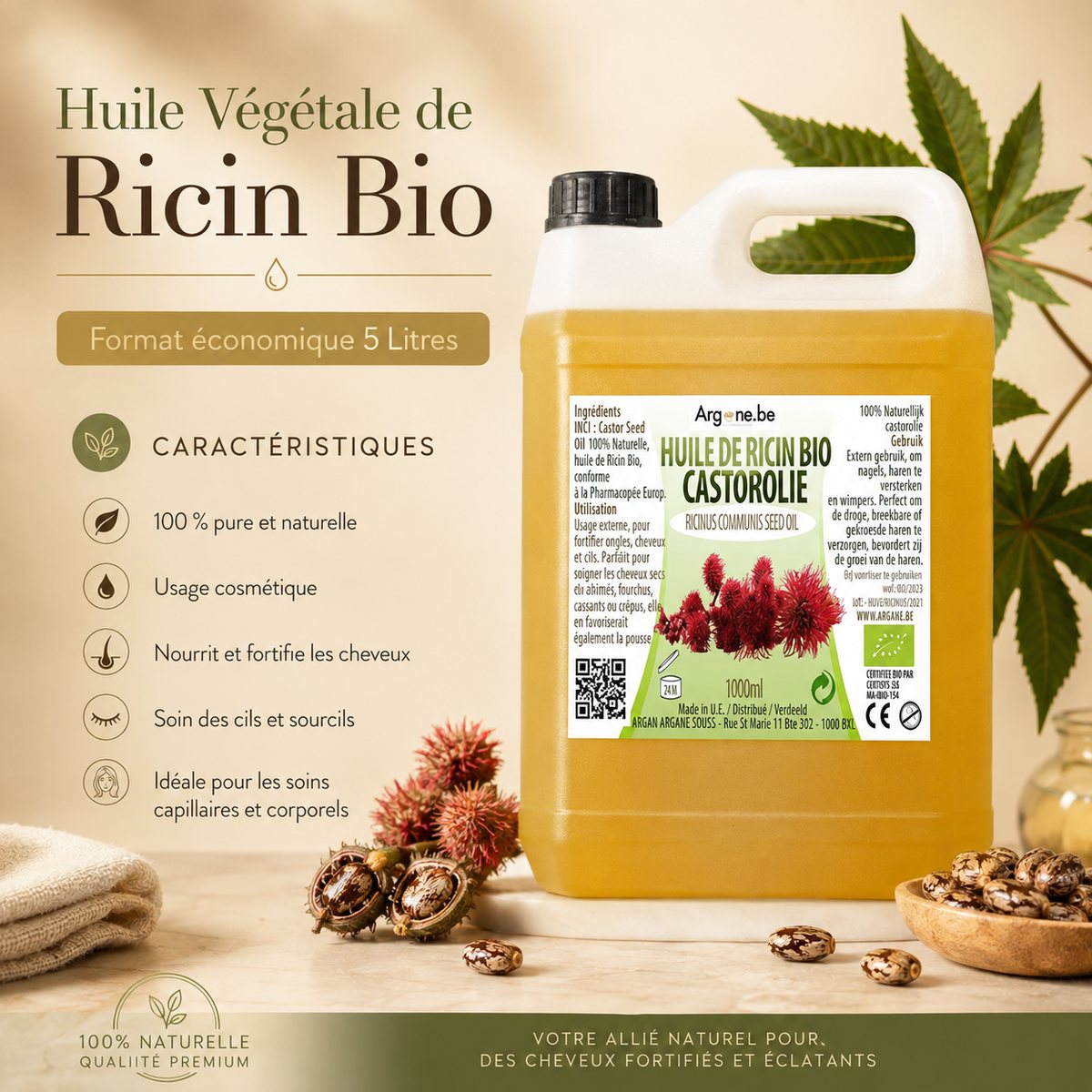 Huile Végétale de Ricin Bio 60 ml