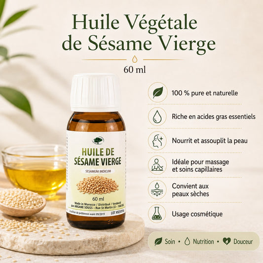 Huile Végétale Vierge de Sésame 60 ml