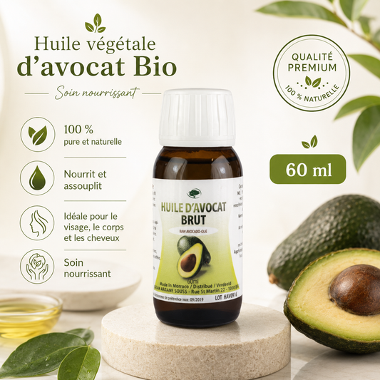 Huile Végétale Vierge d'Avocat Bio 60 ml