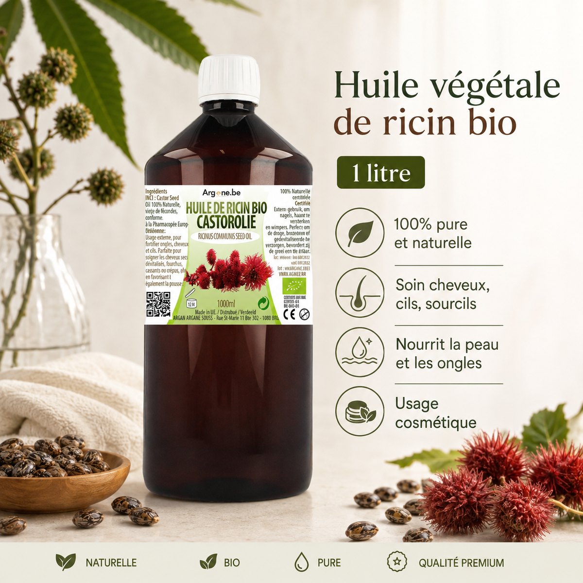 Huile Végétale de Ricin Bio 60 ml