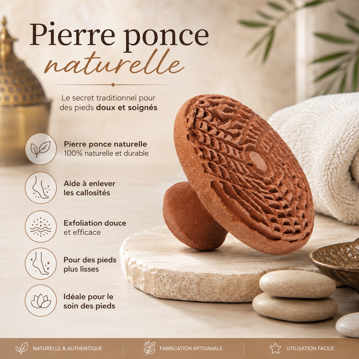 Pierre ponce disque en argile