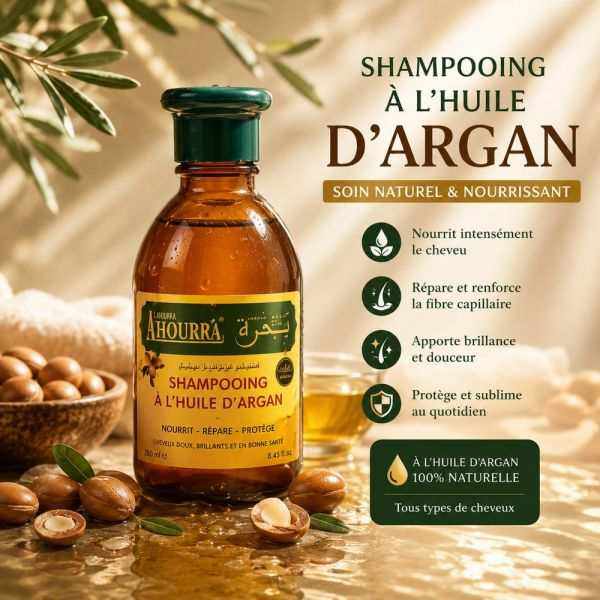 Flacon de shampoing argan marocain nourrissant 250 ml